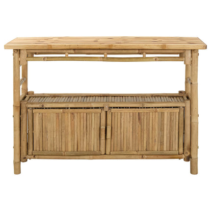Console Table with Door Natural 43.31 x 13.78 x 29.53 in Bamboo