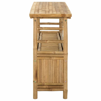 Console Table with Door Natural 43.31 x 13.78 x 29.53 in Bamboo