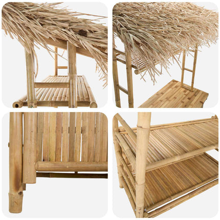 Outdoor Bar Table Natural 43.31 x 19.69 x 82.28 in Bamboo