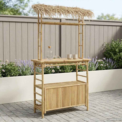 Outdoor Bar Table Natural 43.31 x 19.69 x 82.28 in Bamboo