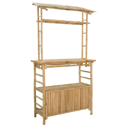 Outdoor Bar Table with Storage Natural 110 x 50 x 210 cm Bamboo