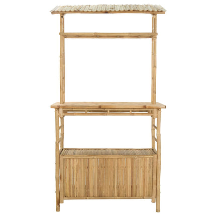 Outdoor Bar Table with Storage Natural 110 x 50 x 210 cm Bamboo