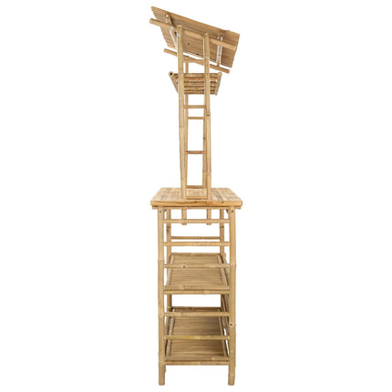 Outdoor Bar Table with Storage Natural 110 x 50 x 210 cm Bamboo