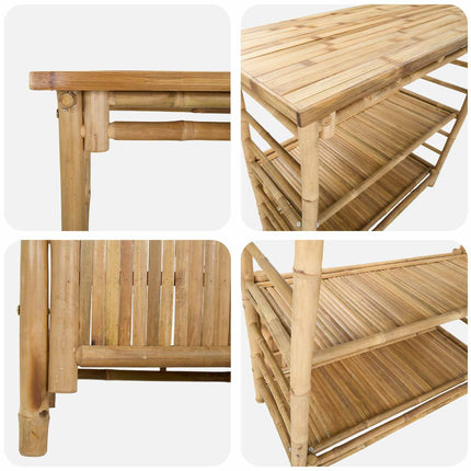 Outdoor Bar Table Natural 43.31 x 19.69 x 41.34 in Bamboo
