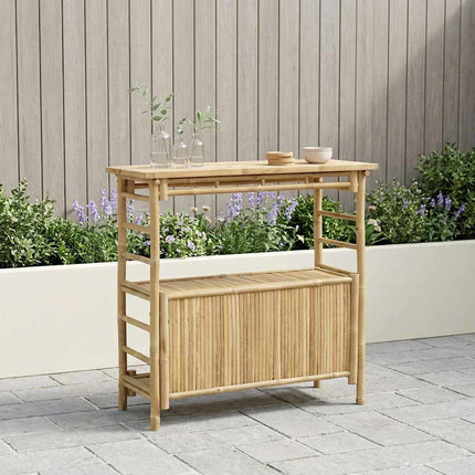 Outdoor Bar Table Natural 43.31 x 19.69 x 41.34 in Bamboo