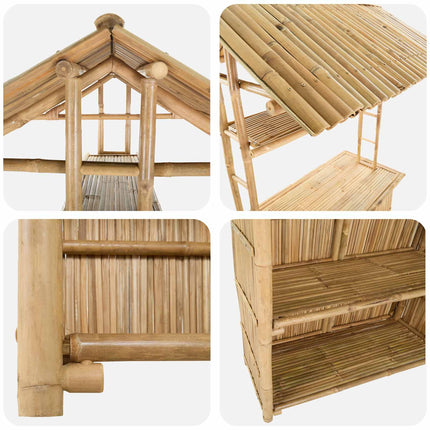 Outdoor Bar Table Natural 45.28 x 37.40 x 84.25 in Bamboo