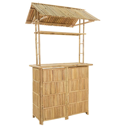 Outdoor Bar Table Natural 45.28 x 37.40 x 84.25 in Bamboo