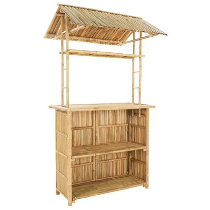 Outdoor Bar Table Natural 45.28 x 37.40 x 84.25 in Bamboo