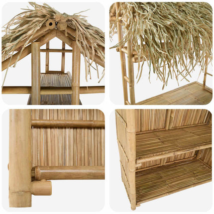 Outdoor Bar Table Natural 45.28 x 37.40 x 84.65 in Bamboo