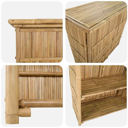 Outdoor Bar Table Natural 45.28 x 21.65 x 41.34 in Bamboo
