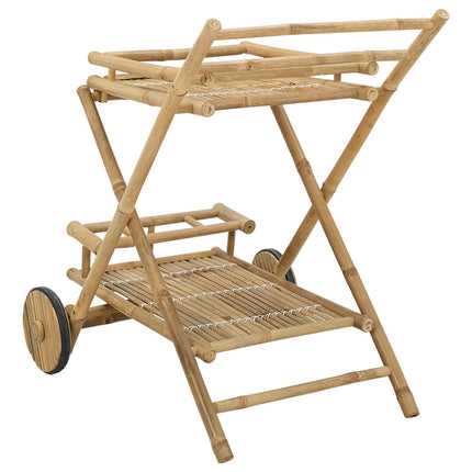 Tea Trolley with wheels Natural 79 x 67.5 x 84 cm Bamboo
