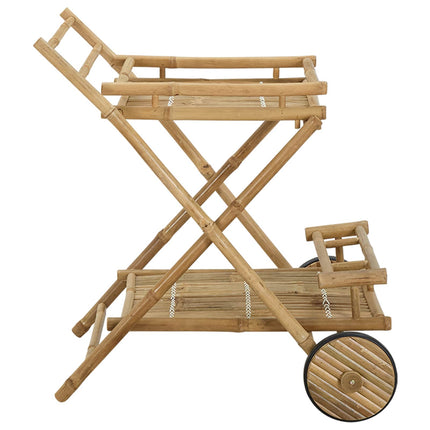 Tea Trolley with wheels Natural 79 x 67.5 x 84 cm Bamboo