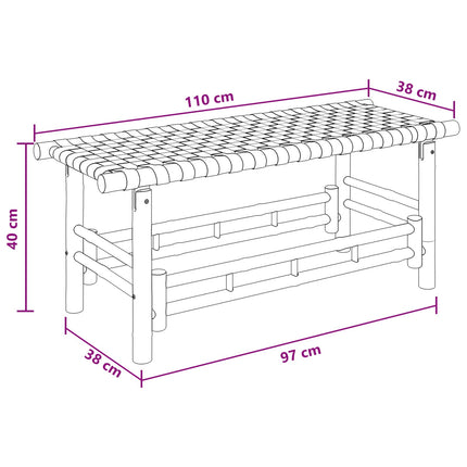 Garden Bench 43.31 x 14.96 x 15.75 in Bamboo Natural