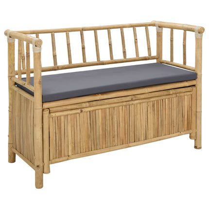 Garden Storage Bench 110 x 47 x 80 cm Bamboo Natural
