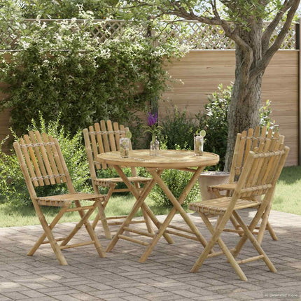 Garden Chair 4 pcs Natural Bamboo