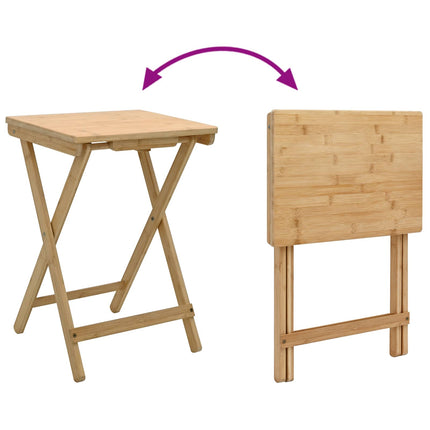 Kitchen Table Folding Natural 15.75 x 11.81 x 21.06 in Bamboo
