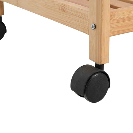 Kitchen Trolley with Wheels Natural 18.11 x 14.96 x 29.92 in