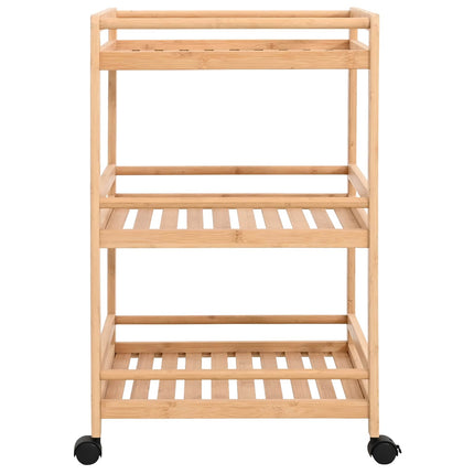 Kitchen Trolley with Wheels Natural 18.11 x 14.96 x 29.92 in