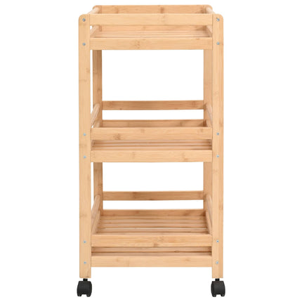 Kitchen Trolley with Wheels Natural 18.11 x 14.96 x 29.92 in