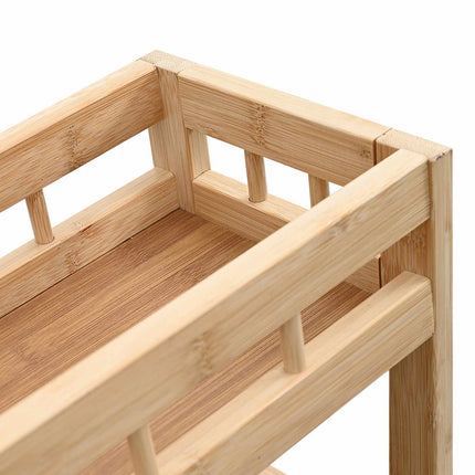 Kitchen Trolley with Wheels Natural 23.62 x 7.09 x 38.19 in