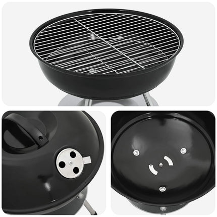 Charcoal Grill Black 14.37 x 14.37 x 15.75 in