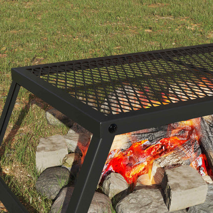 Foldable Camping Grill Folding Black 22.83 x 12.20 x 0.79 in