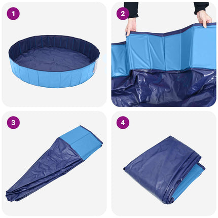 Children Swimming Pool Folding Blue Ø 47.24 x 11.81 in