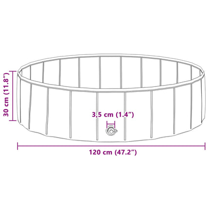 Children Swimming Pool Folding Blue Ø 47.24 x 11.81 in