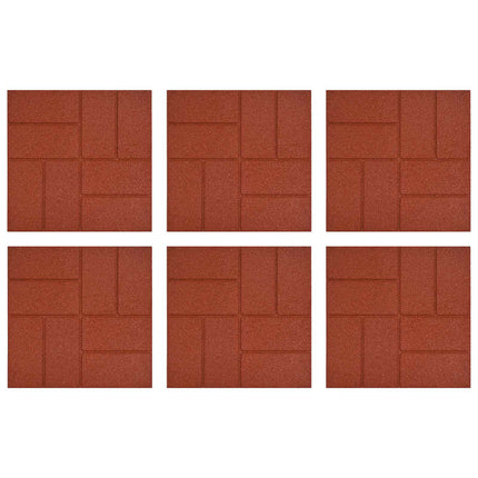Stepping Stone 6 pcs Red 15.94 x 15.94 x 0.79 in Rubber