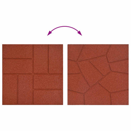 Stepping Stone 6 pcs Red 15.94 x 15.94 x 0.79 in Rubber