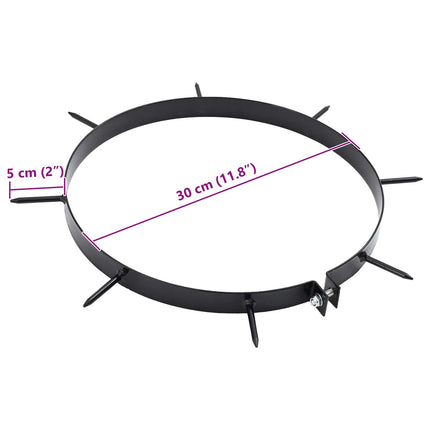 Lawn Aerator Clamp with Spikes 5 pcs Ø 11.81 in Steel