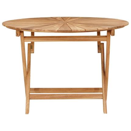 Folding Garden Table Natural Ø 43.31 x 29.53 in Solid Teak Wood