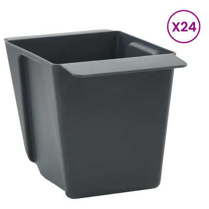 Flower Boxes for Euro Pallets 12 pcs Grey 5.31 x 3.54 x 3.74 in