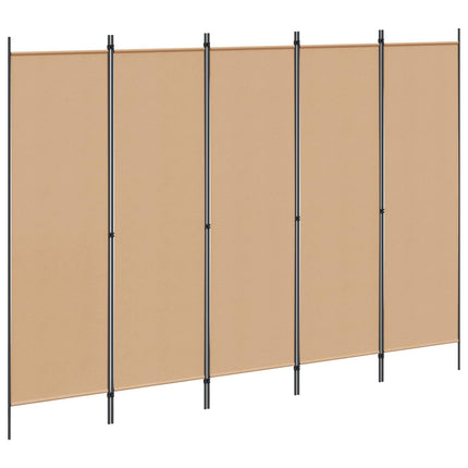 5-Panel Room Divider Beige 98.43 x 70.87 in Fabric
