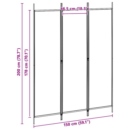 3-Panel Room Divider Beige 59.06 x 78.74 in Fabric