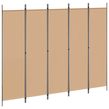 5-Panel Room Divider Beige 98.43 x 78.74 in Fabric