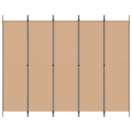 5-Panel Room Divider Beige 98.43 x 78.74 in Fabric