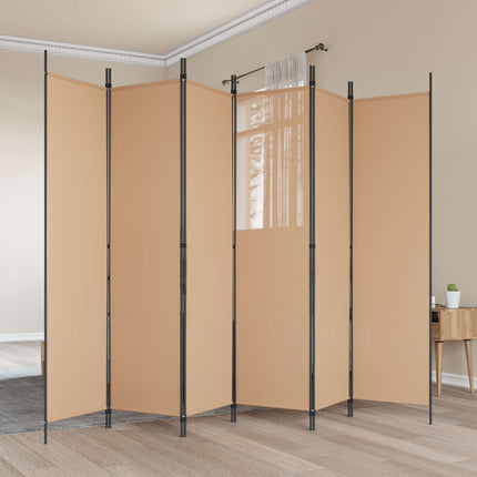 6-Panel Room Divider Beige 118.11 x 78.74 in Fabric