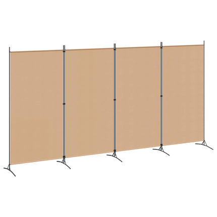 4-Panel Room Divider Beige 136.22 x 70.87 in Fabric