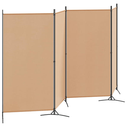 4-Panel Room Divider Beige 136.22 x 70.87 in Fabric