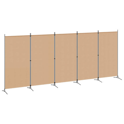 5-Panel Room Divider Beige 170.47 x 70.87 in Fabric