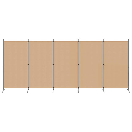 5-Panel Room Divider Beige 170.47 x 70.87 in Fabric
