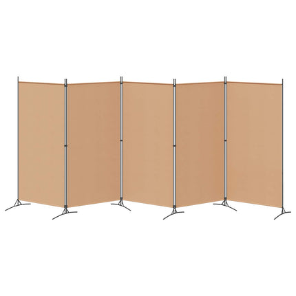 5-Panel Room Divider Beige 170.47 x 70.87 in Fabric
