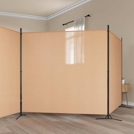 4-Panel Room Divider Beige 206.69 x 70.87 in Fabric
