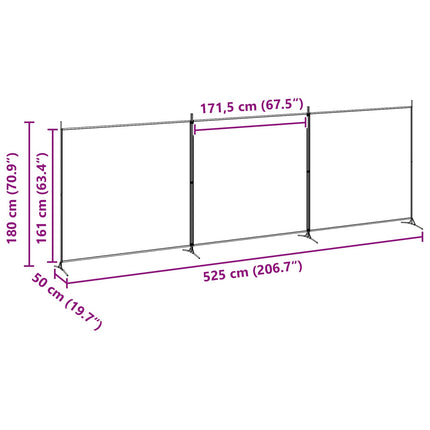 4-Panel Room Divider Beige 206.69 x 70.87 in Fabric