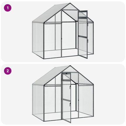 Bird Cage Anthracite 71.46 x 43.50 x 68.31 in Welded Wire Mesh