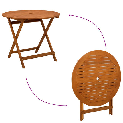 Folding Garden Table Brown Ø 35.43 x 29.53 in