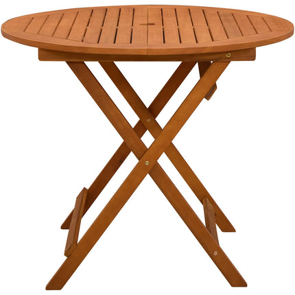 Folding Garden Table Brown Ø 35.43 x 29.53 in