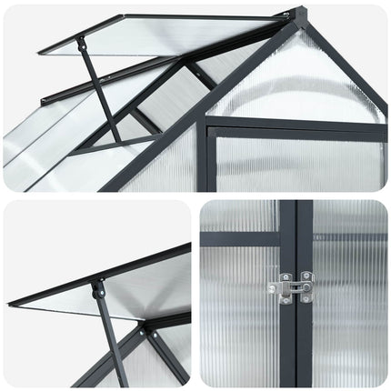 Garden Greenhouse with Door Anthracite 72.24 x 72.24 x 81.50 in