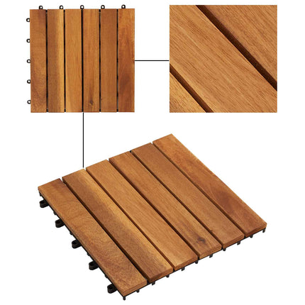 Decking Tile 20 pcs Brown 11.81 x 11.81 in Acacia Hardwood